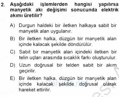Elektrik Enerjisi Üretimi 2014 - 2015 Ara Sınavı 2.Soru