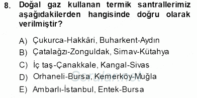 Elektrik Enerjisi Üretimi 2014 - 2015 Ara Sınavı 8.Soru
