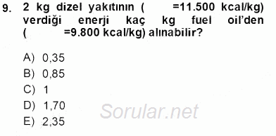 Elektrik Enerjisi Üretimi 2014 - 2015 Ara Sınavı 9.Soru