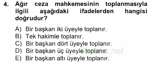 Ceza Muhakemesi Hukuku 2013 - 2014 Tek Ders Sınavı 4.Soru