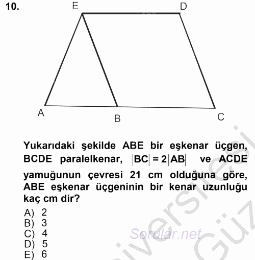 Okulöncesinde Matematik Eğitimi 2012 - 2013 Ara Sınavı 10.Soru