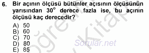 Okulöncesinde Matematik Eğitimi 2012 - 2013 Ara Sınavı 6.Soru