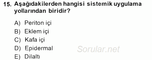 Temel Sağlık Hizmetleri 2013 - 2014 Dönem Sonu Sınavı 15.Soru