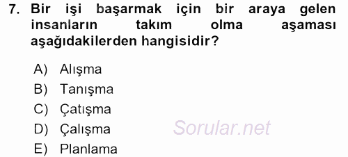 Yönetici Asistanlığı 2015 - 2016 Tek Ders Sınavı 7.Soru