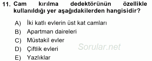 Ev Teknolojisi 2017 - 2018 Dönem Sonu Sınavı 11.Soru