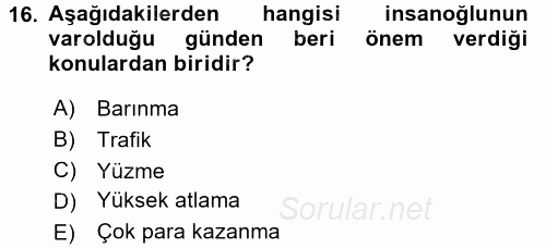 Ev Teknolojisi 2017 - 2018 Dönem Sonu Sınavı 16.Soru