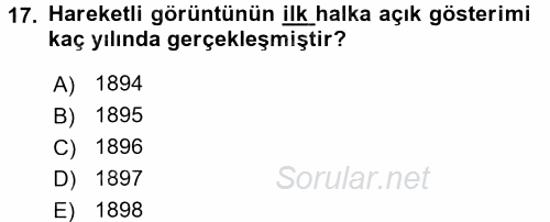 Ev Teknolojisi 2017 - 2018 Dönem Sonu Sınavı 17.Soru