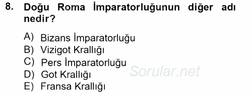 Arkeolojik Alan Yönetimi 2014 - 2015 Ara Sınavı 8.Soru