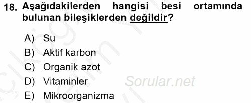 Tarla Bitkileri 1 2016 - 2017 3 Ders Sınavı 18.Soru