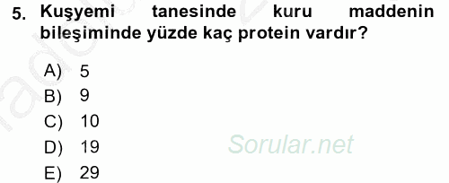 Tarla Bitkileri 1 2016 - 2017 3 Ders Sınavı 5.Soru