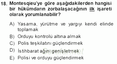 Siyaset Felsefesi 1 2014 - 2015 Ara Sınavı 18.Soru