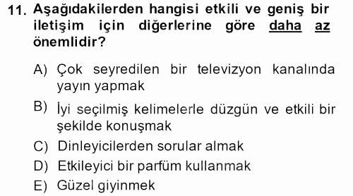 Din Eğitimi Ve Din Hizmetlerinde Rehberlik 2013 - 2014 Dönem Sonu Sınavı 11.Soru