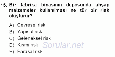 Emlak Yönetimi ve Pazarlaması 2014 - 2015 Dönem Sonu Sınavı 15.Soru