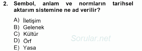 Kültürlerarası İletişim 2014 - 2015 Ara Sınavı 2.Soru