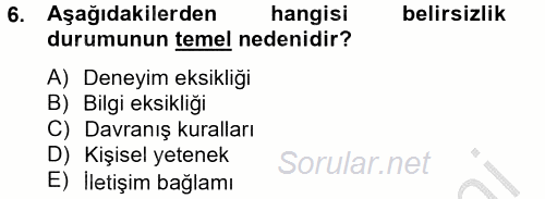 Kültürlerarası İletişim 2014 - 2015 Ara Sınavı 6.Soru