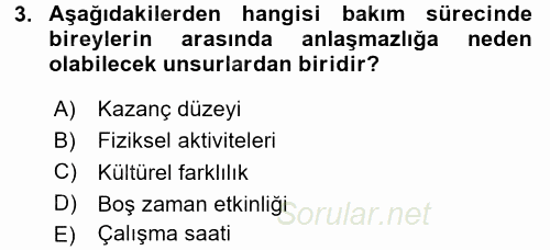 Engelli Bakımı ve Rehabilitasyonunu Planlama 2017 - 2018 Ara Sınavı 3.Soru