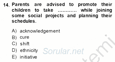 İleri Okuma Ve Yazma Becerileri 1 2014 - 2015 Ara Sınavı 14.Soru