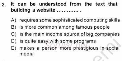 İleri Okuma Ve Yazma Becerileri 1 2014 - 2015 Ara Sınavı 2.Soru