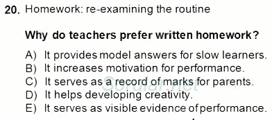 İleri Okuma Ve Yazma Becerileri 1 2014 - 2015 Ara Sınavı 20.Soru