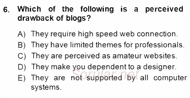 İleri Okuma Ve Yazma Becerileri 1 2014 - 2015 Ara Sınavı 6.Soru