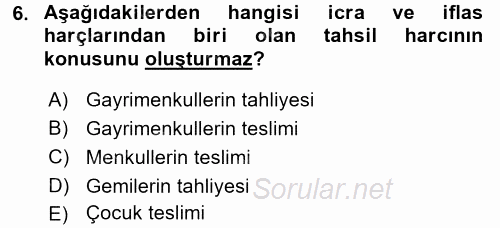 Damga Vergisi Ve Harçlar Bilgisi 2015 - 2016 Dönem Sonu Sınavı 6.Soru