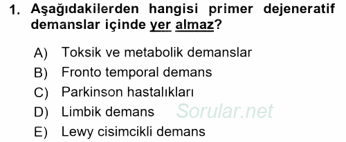 Bakım Elemanı Yetiştirme Ve Geliştirme 3 2017 - 2018 Dönem Sonu Sınavı 1.Soru