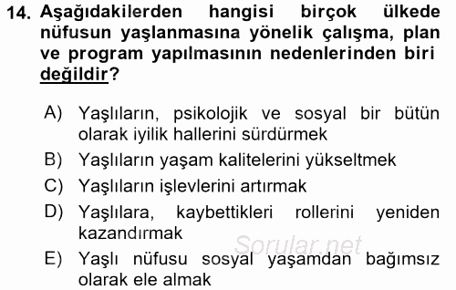 Bakım Elemanı Yetiştirme Ve Geliştirme 3 2017 - 2018 Dönem Sonu Sınavı 14.Soru