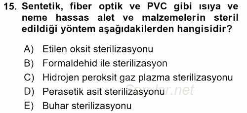 Bakım Elemanı Yetiştirme Ve Geliştirme 3 2017 - 2018 Dönem Sonu Sınavı 15.Soru