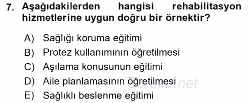 Bakım Elemanı Yetiştirme Ve Geliştirme 3 2017 - 2018 Dönem Sonu Sınavı 7.Soru