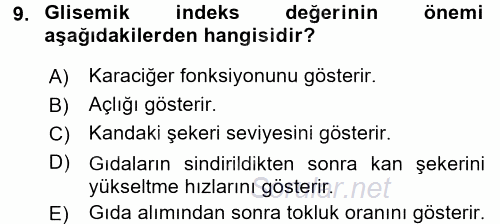 Bakım Elemanı Yetiştirme Ve Geliştirme 3 2017 - 2018 Dönem Sonu Sınavı 9.Soru