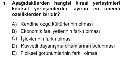 Tarımsal Yapılar ve Sulama 2014 - 2015 Dönem Sonu Sınavı 1.Soru