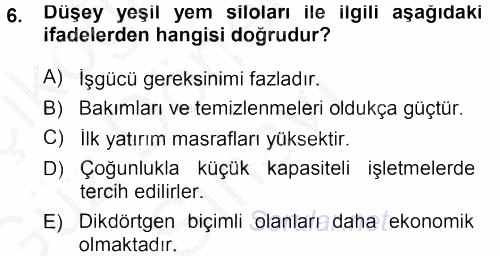 Tarımsal Yapılar ve Sulama 2014 - 2015 Dönem Sonu Sınavı 6.Soru