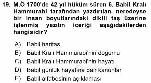 Görsel Kültür 2016 - 2017 Dönem Sonu Sınavı 19.Soru