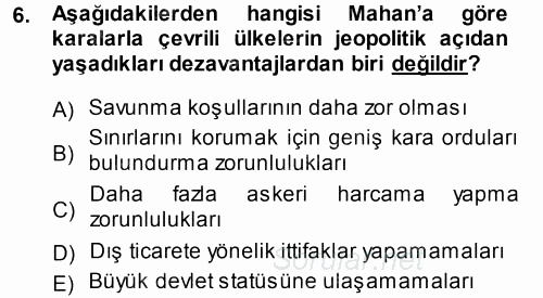 Uluslararası İlişkiler Kuramları 1 2014 - 2015 Tek Ders Sınavı 6.Soru