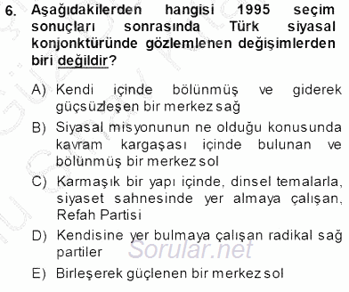 Siyasal İletişim 2014 - 2015 Dönem Sonu Sınavı 6.Soru