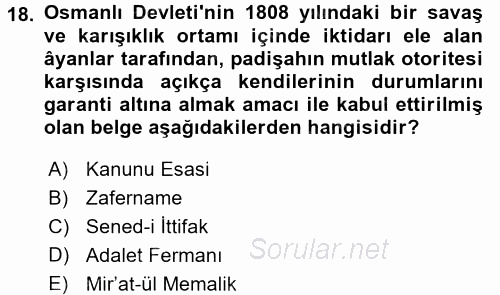 Temel İnsan Hakları Bilgisi 2 2015 - 2016 Ara Sınavı 18.Soru