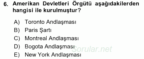 Temel İnsan Hakları Bilgisi 2 2015 - 2016 Ara Sınavı 6.Soru