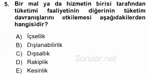 Sağlık Sigortacılığı 2015 - 2016 Ara Sınavı 5.Soru