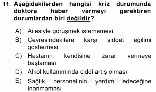 Bakım Elemanı Yetiştirme Ve Geliştirme 1 2017 - 2018 Dönem Sonu Sınavı 11.Soru