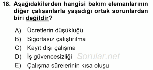 Bakım Elemanı Yetiştirme Ve Geliştirme 1 2017 - 2018 Dönem Sonu Sınavı 18.Soru