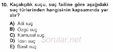 Vergi Ceza Hukuku 2012 - 2013 Tek Ders Sınavı 10.Soru