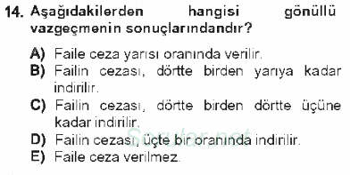 Vergi Ceza Hukuku 2012 - 2013 Tek Ders Sınavı 14.Soru