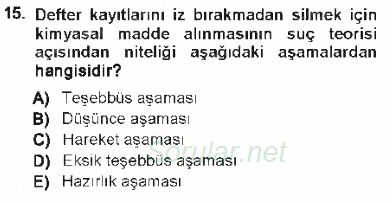 Vergi Ceza Hukuku 2012 - 2013 Tek Ders Sınavı 15.Soru