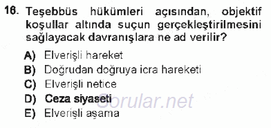 Vergi Ceza Hukuku 2012 - 2013 Tek Ders Sınavı 16.Soru