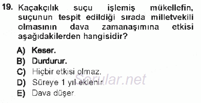 Vergi Ceza Hukuku 2012 - 2013 Tek Ders Sınavı 19.Soru