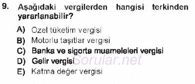Vergi Ceza Hukuku 2012 - 2013 Tek Ders Sınavı 9.Soru