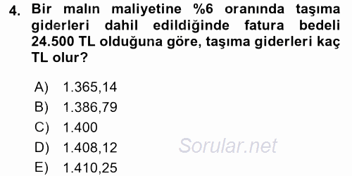 Finans Matematiği 2016 - 2017 Ara Sınavı 4.Soru