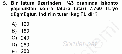 Finans Matematiği 2016 - 2017 Ara Sınavı 5.Soru