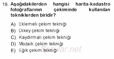 Fotoğrafın Kullanım Alanları 2013 - 2014 Ara Sınavı 19.Soru