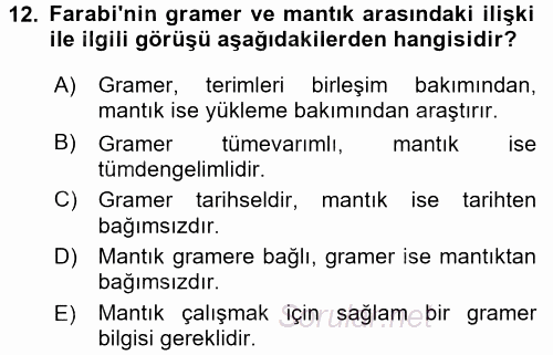 Mantığın Gelişimi 2015 - 2016 Ara Sınavı 12.Soru